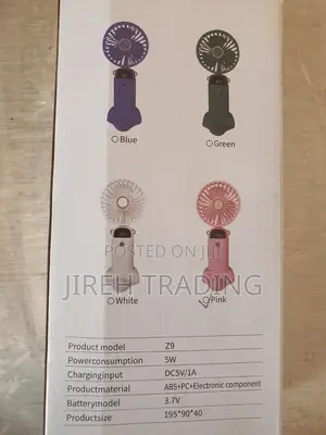 Folding Led Digital Display Fan – Portable Rechargeable