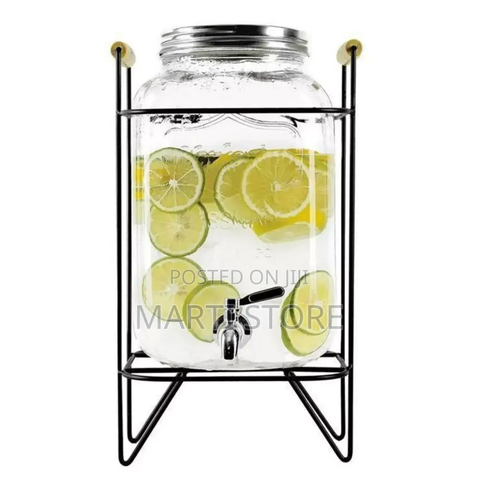 Glass Dispenser Jar With Rack