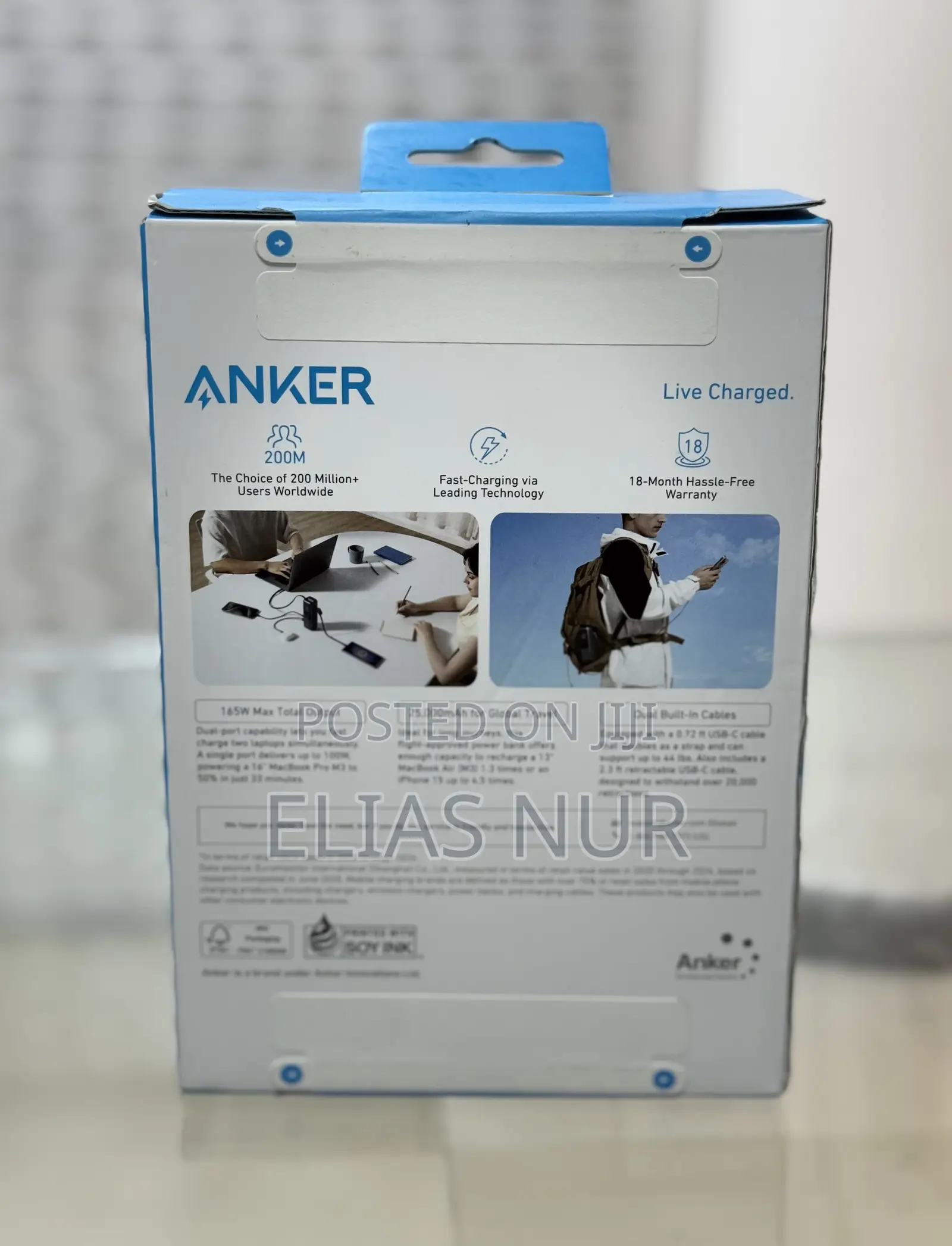 Anker - 165w High-Power - 25,000mah Power Bank - With Built-in Cables