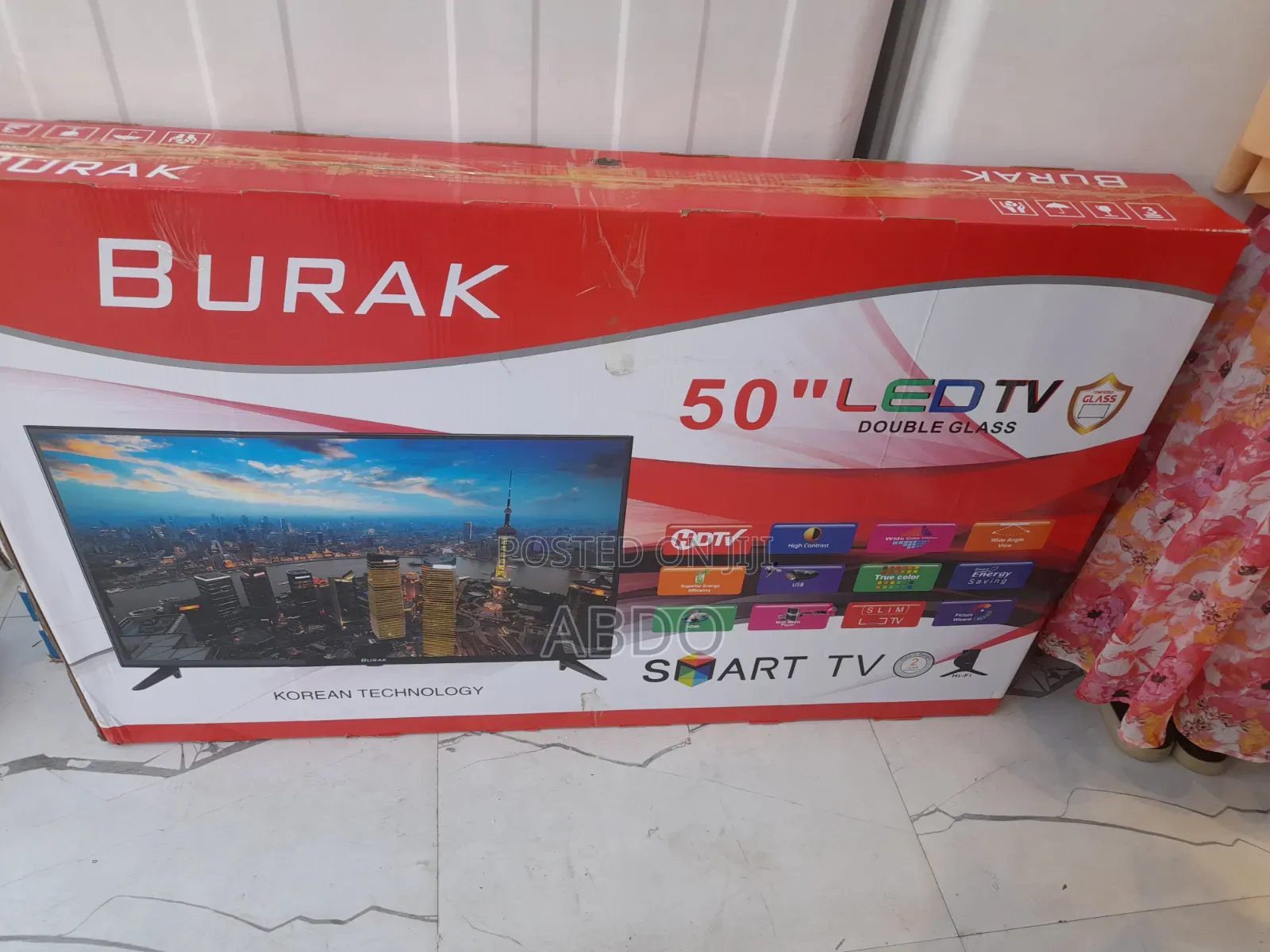 Burak Smart Led Tv 50 Inch Andraid Doubel Gelass Hifi Speaker