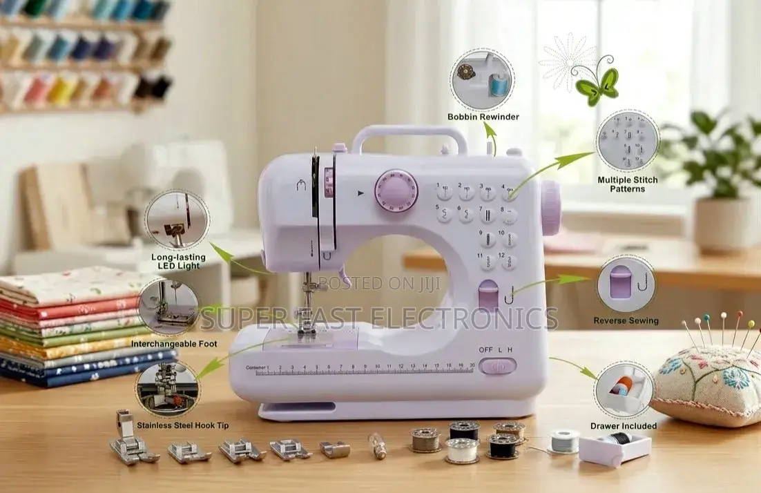 Mini Multifunctional Household Sewing Machine – 12 Stitch Patterns