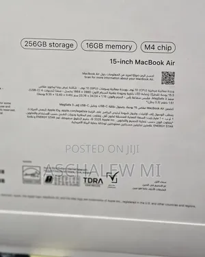 New Laptop Apple MacBook Air 2025 M4 16GB Apple M4 SSD 256GB