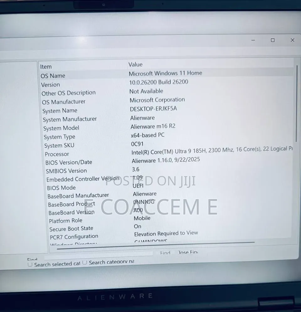 New Laptop Alienware M15 R4 16GB Intel Core Ultra 9 SSD 1T