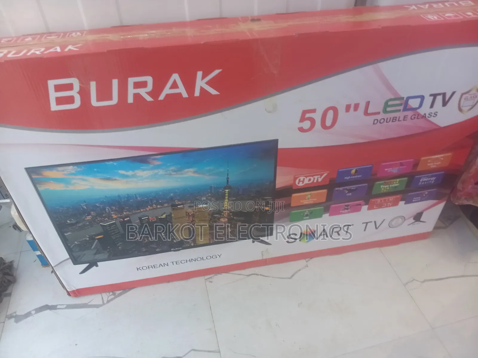 Burak Smart Led Tv 50 Inch Andraid Doubel Gelass 2026 Quality Hifi