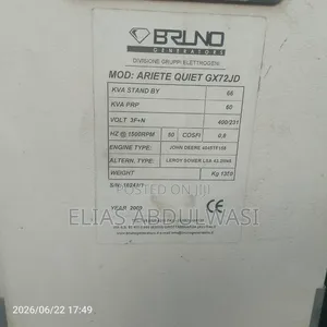For Sale: Bruno 60 Kva Ultra-Silent Diesel Generator