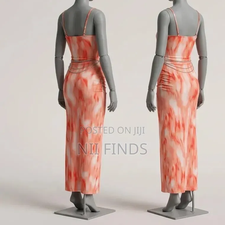 Chic Spaghetti Strap Orange
Bodycon Dress