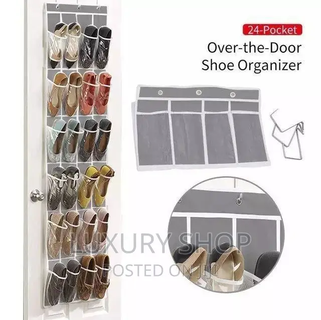 24 Pocket Over the Door Shoe Organizer