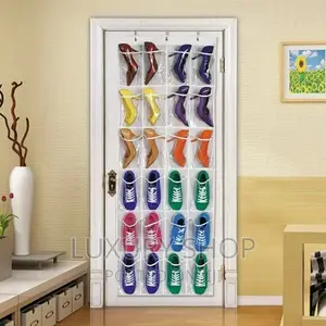 24 Pocket Over the Door Shoe Organizer