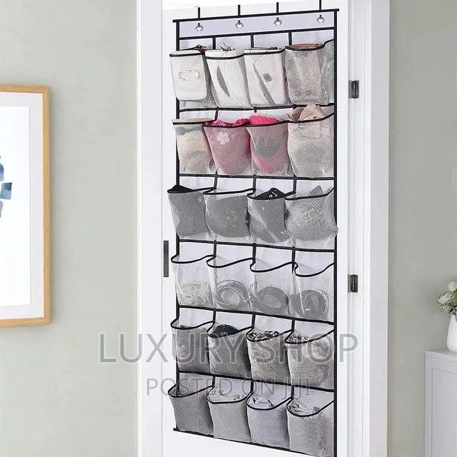 24 Pocket Over the Door Shoe Organizer