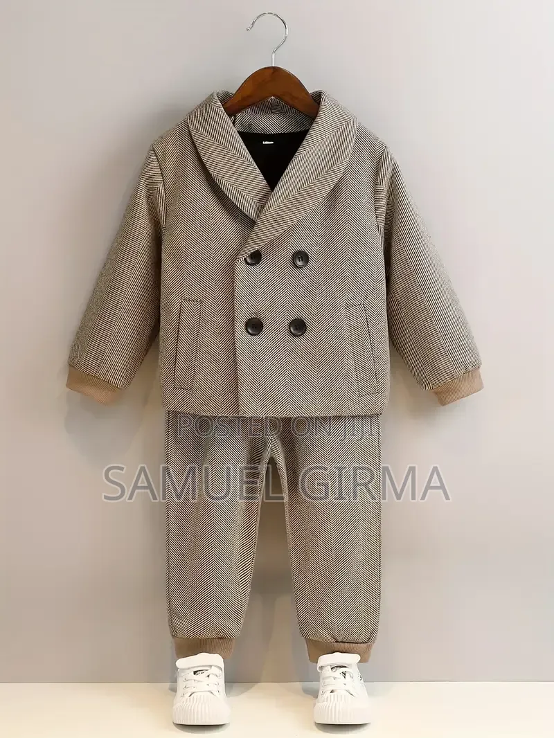Mk- 0832 3 Pieces Set Boys Casual Outfit (Coat, Pant, T-Neck Sweater )