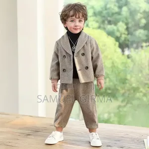 Mk- 0832 3 Pieces Set Boys Casual Outfit (Coat, Pant, T-Neck Sweater )