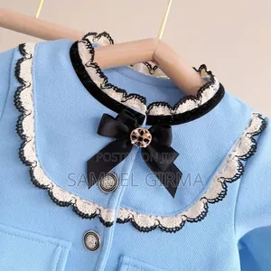 Toddler Girls' French Peter Pan Collar Top and Casual Pants Set