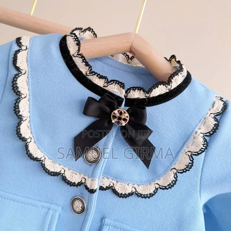 Toddler Girls' French Peter Pan Collar Top and Casual Pants Set