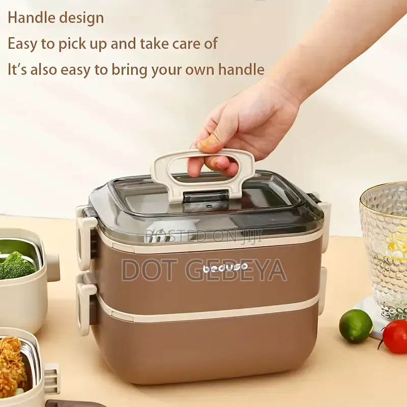የማያቀዘቅዝ የምሳ እቃ Lunch Time Now Beduso 2-Tier Insulated Lunch Box Set