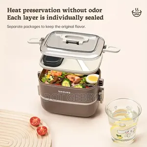 የማያቀዘቅዝ የምሳ እቃ Lunch Time Now Beduso 2-Tier Insulated Lunch Box Set