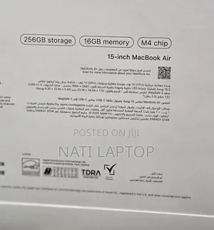 New Laptop Apple MacBook Air 2025 M4 16GB Apple M4 SSD 256GB