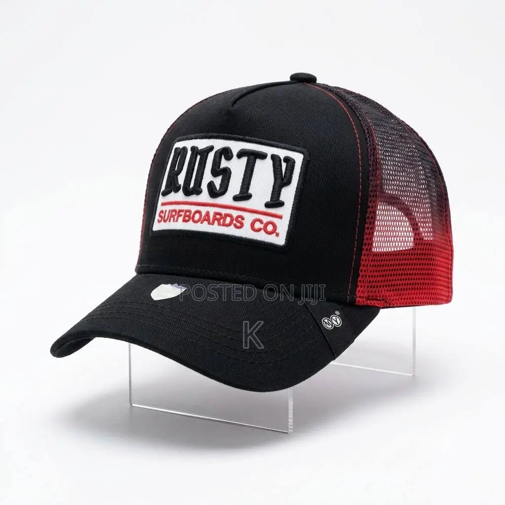 Black and Red Mesh Trucker Cap