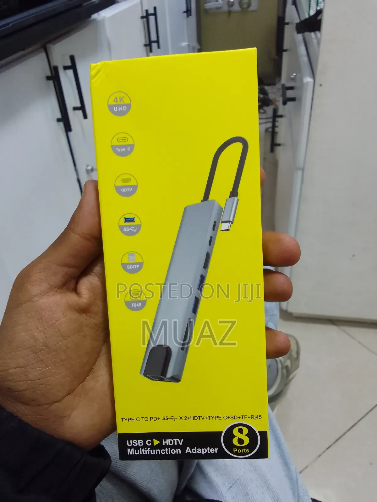 Type C to HDTV 8 in 1 Rj45 Tf / Sd HDTV