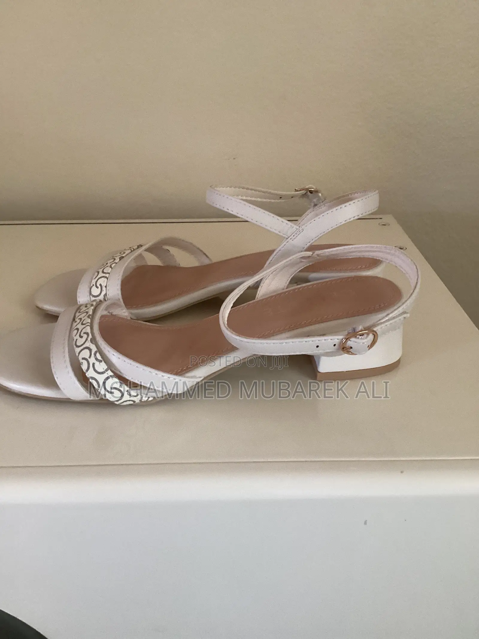 Brand New Women’S White Block-Heel Sandals – Eu 39.5