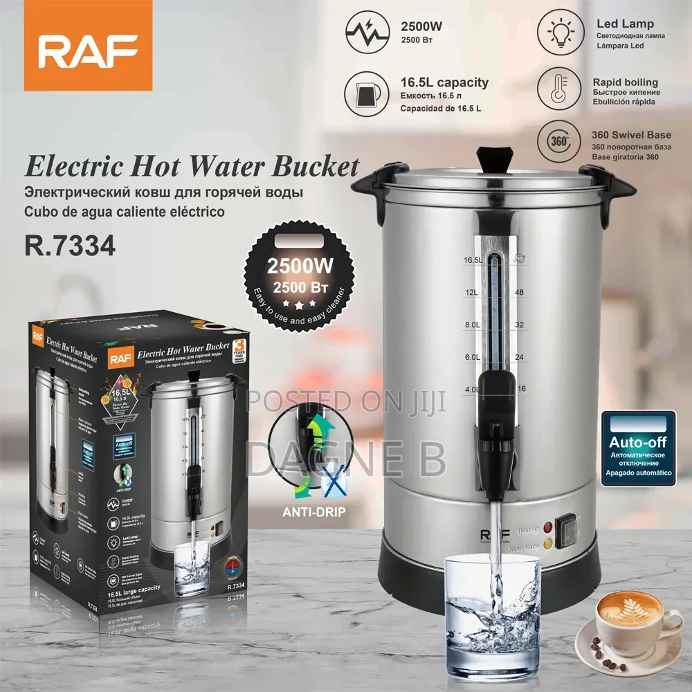 Raf R.7334 Electric Hot Water Bucket የኤሌክትሪክ ሙቅ ውሃ ባልዲ ቦይለር