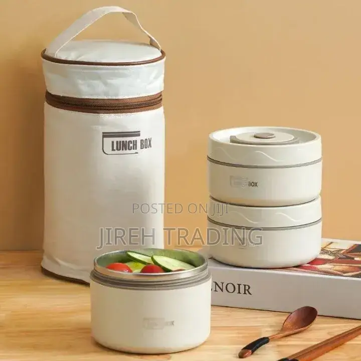 Lunch Box Set With Thermal Carry Bag ሙቀት ጠባቂ የምሳ ዕቃ ስብስብ ከ መያዣ ቦርሳ ጋር