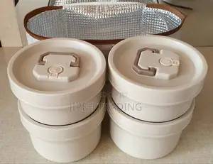 Premium 4-Container Insulated Lunch Box Set ሙቀት ጠባቂ የምሳ ዕቃ ከመያዣ ቦርሳ ጋር