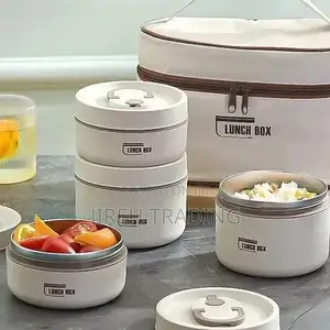 Premium 4-Container Insulated Lunch Box Set ሙቀት ጠባቂ የምሳ ዕቃ ከመያዣ ቦርሳ ጋር