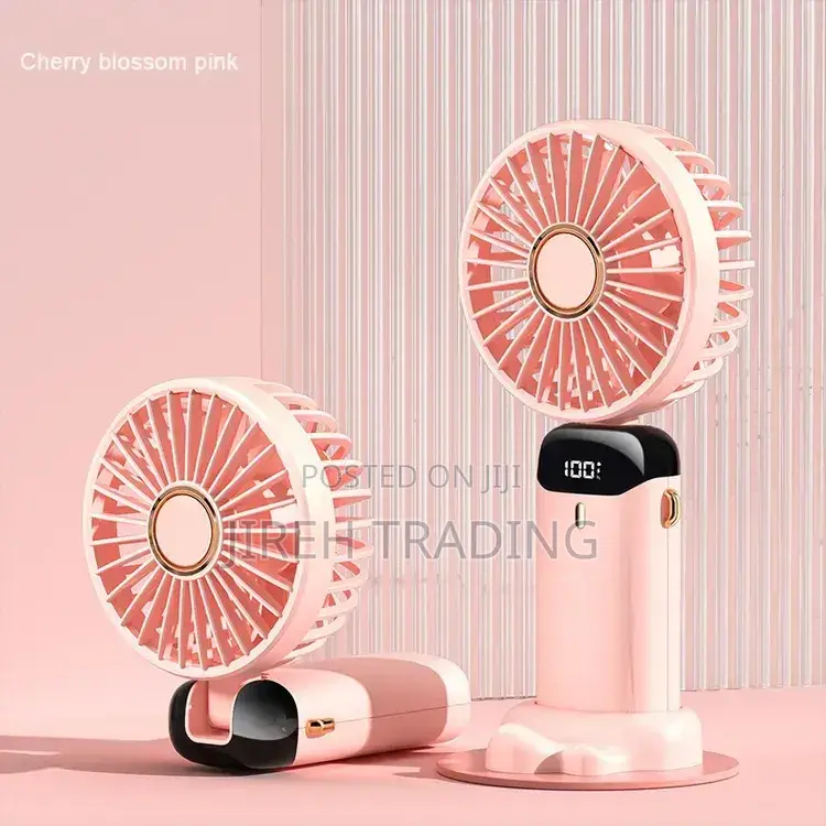 Folding Led Digital Display Fan – Portable Rechargeable