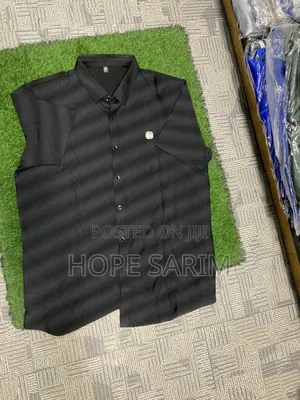 Sleek Black Diagonal-Stripe Shirt: