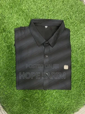 Sleek Black Diagonal-Stripe Shirt: