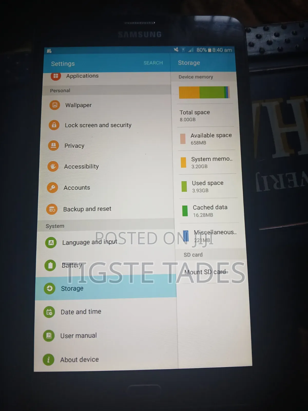 Samsung Galaxy Tab S6 Lite 8 GB Black