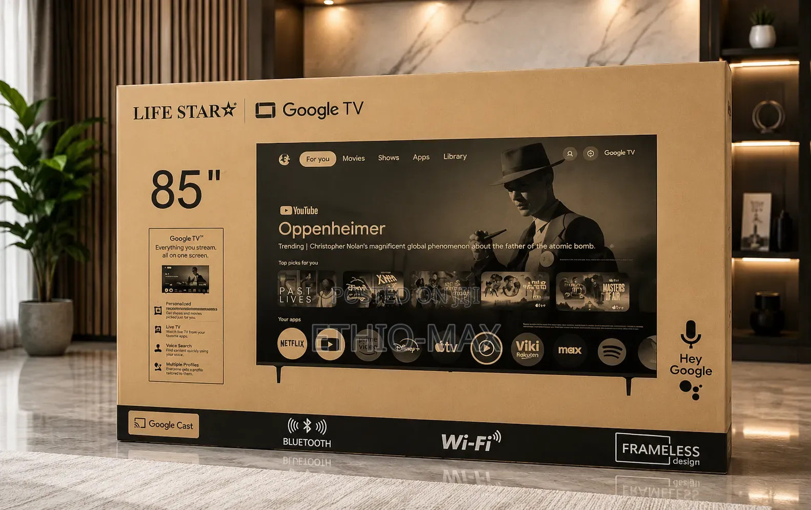 Lifestar 85" Smart Google Tv – Uhd | Giant Screen Entertainment
