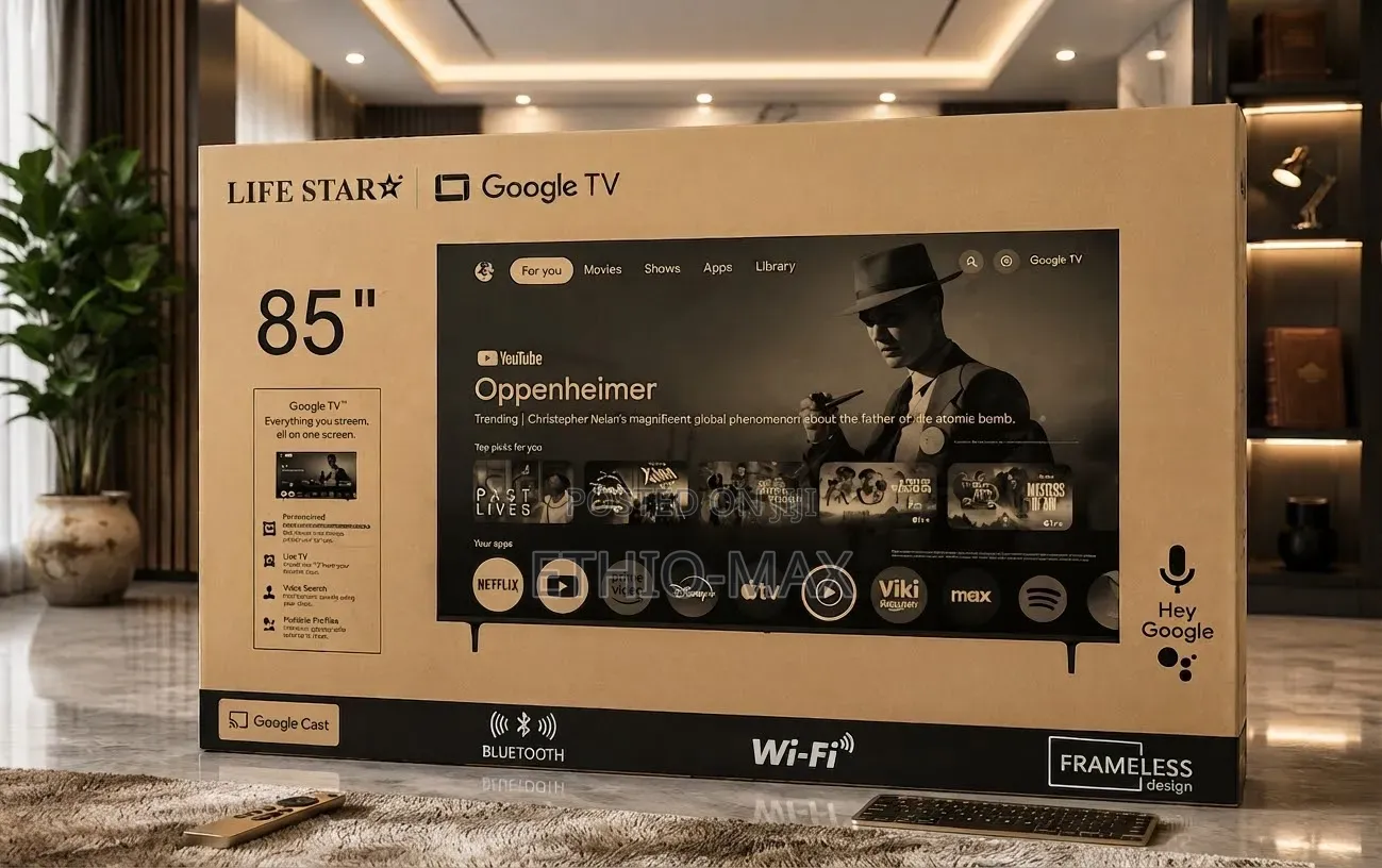 Lifestar 85" Smart Google Tv – Uhd | Giant Screen Entertainment