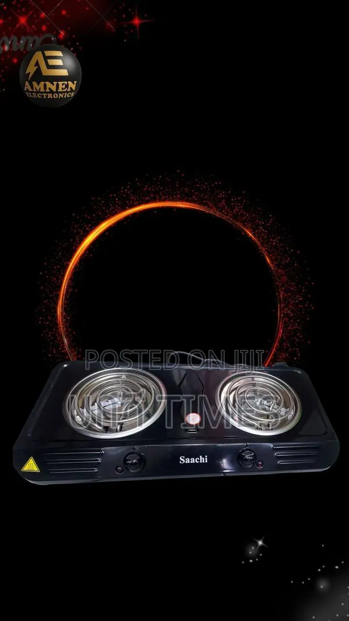 Saachi Double Hot Plate Electric Stove – Stainless Steel Body
