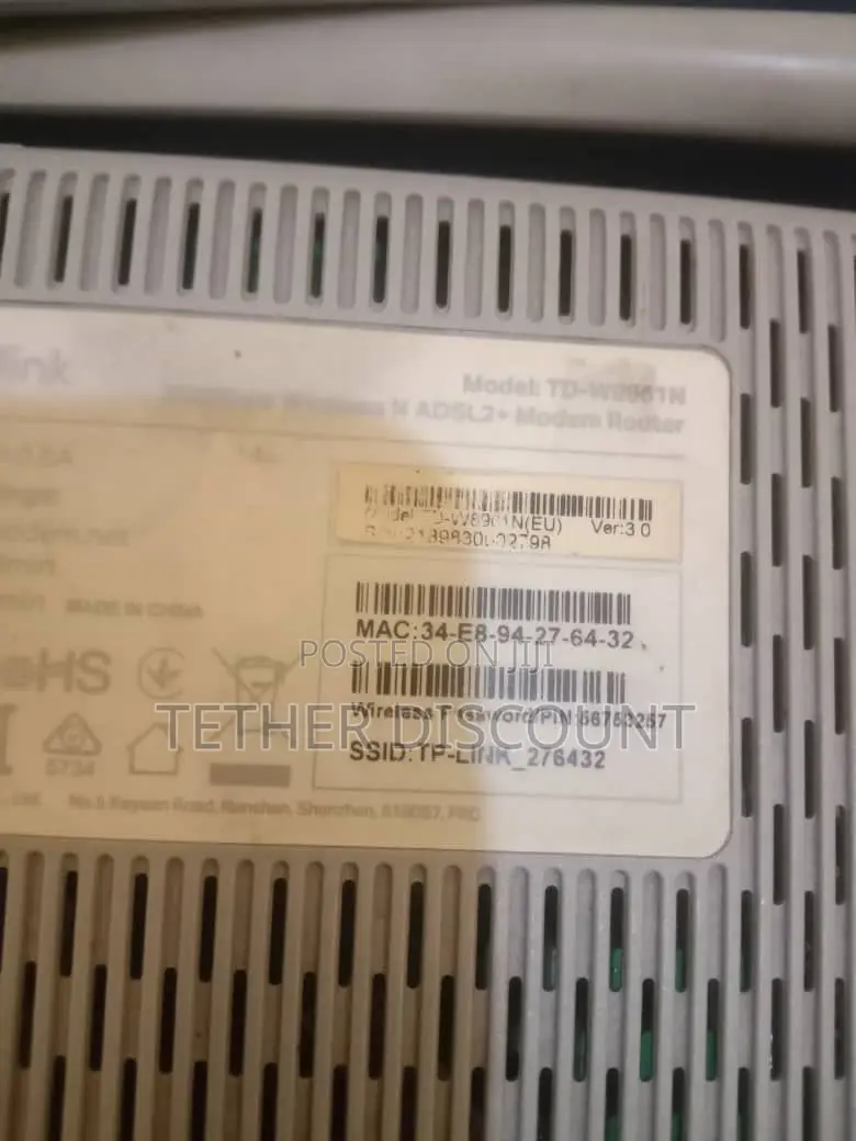 Tp Link Wifi Extender and Adsl Internet Modem Route