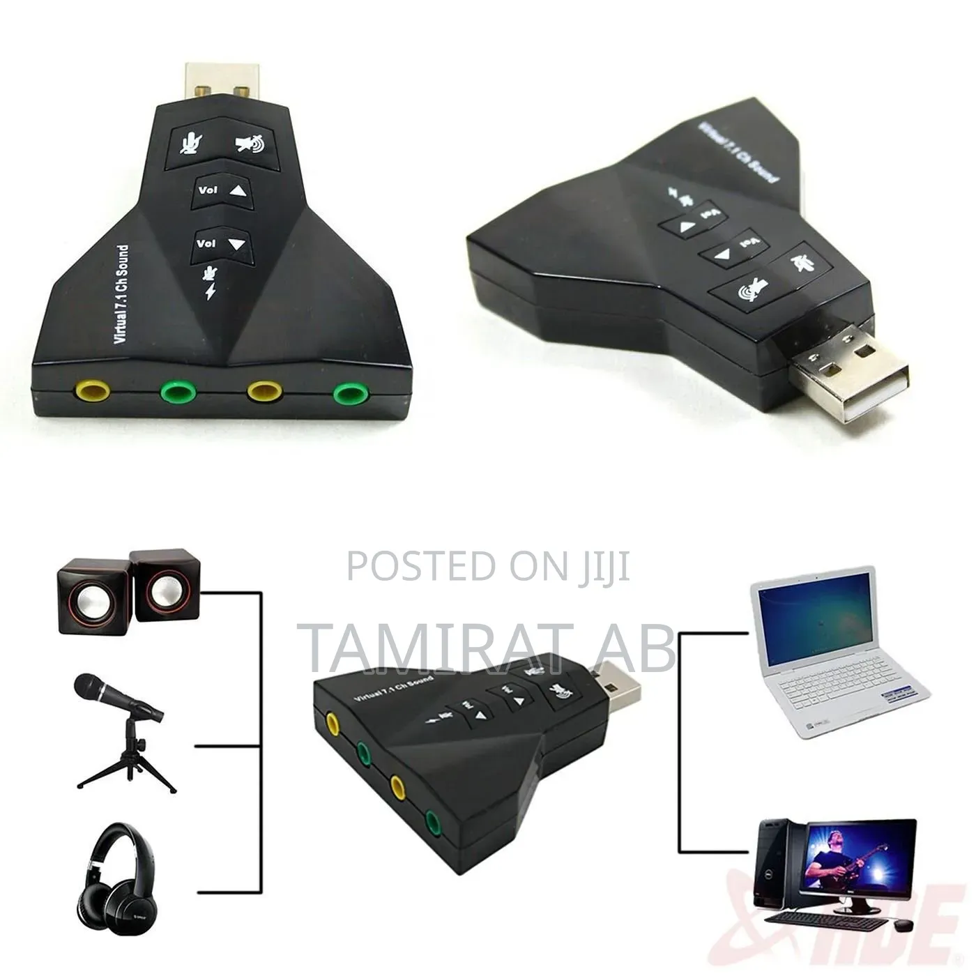 Double Virtual 7.1 Channel Usb Sound Adapter