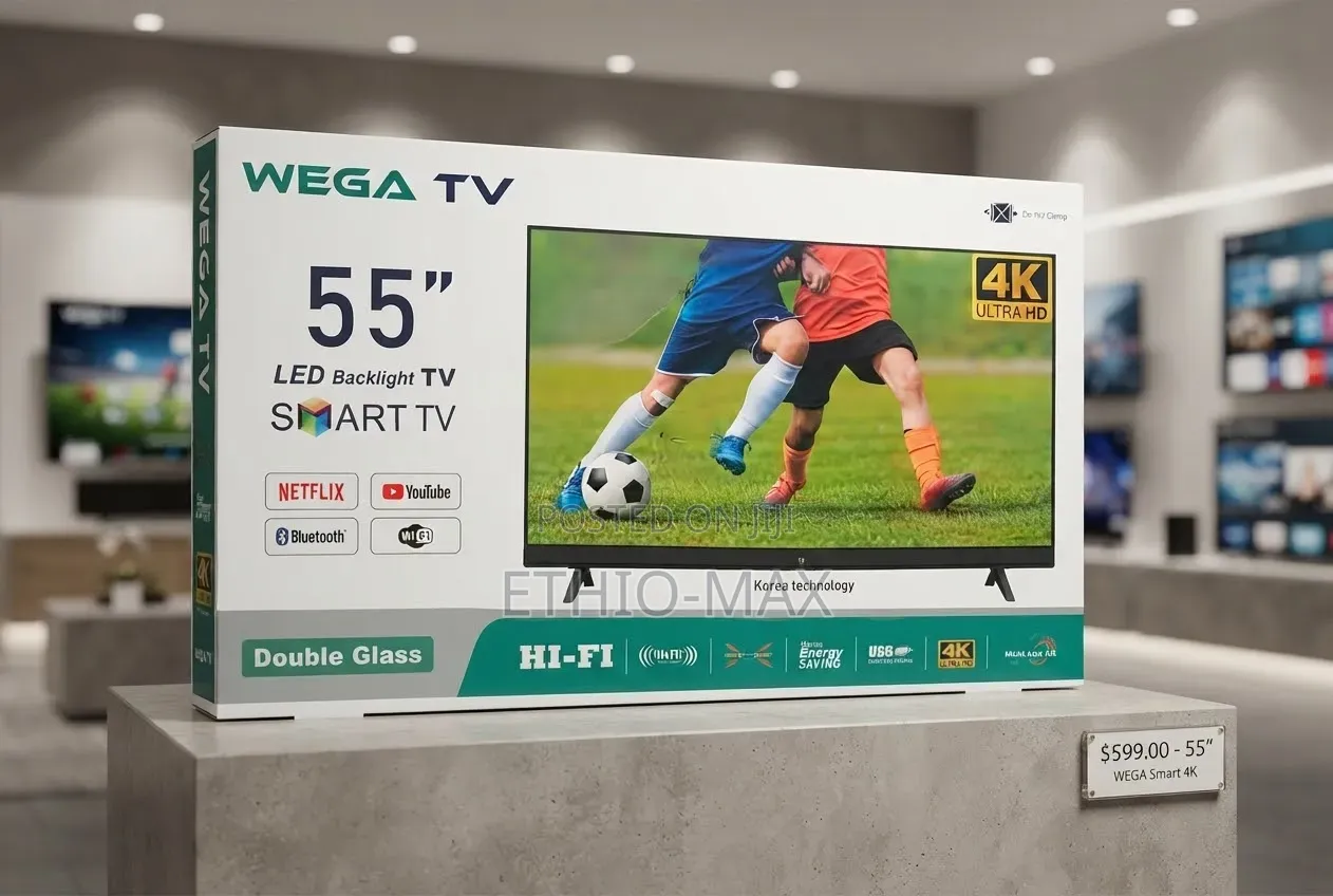 Wega Tv 55" Smart Android Tv – Double Glass Design
