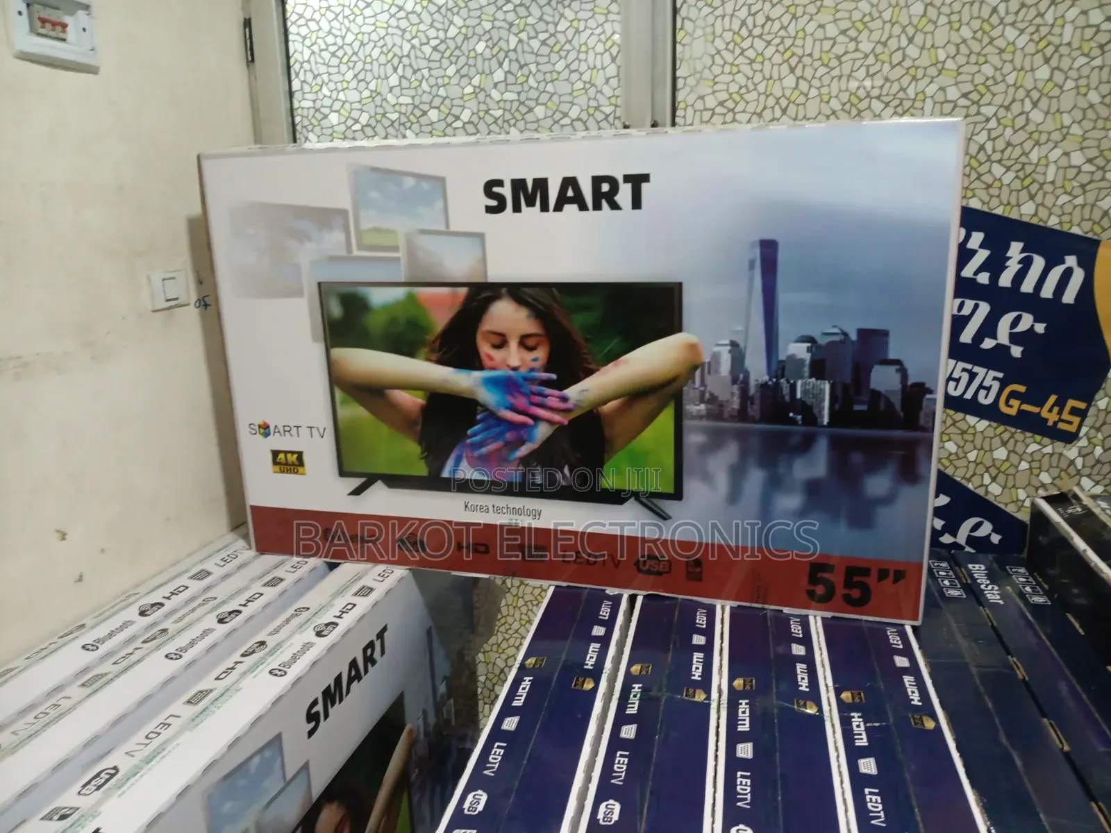 Smart Tv Smart 55 Inch Andraid Doubel Gelass 2026 Quality Hifi Spe