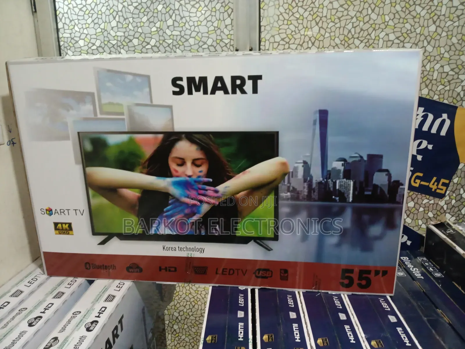 Smart Tv Smart 55 Inch Andraid Doubel Gelass 2026 Quality Hifi Spe
