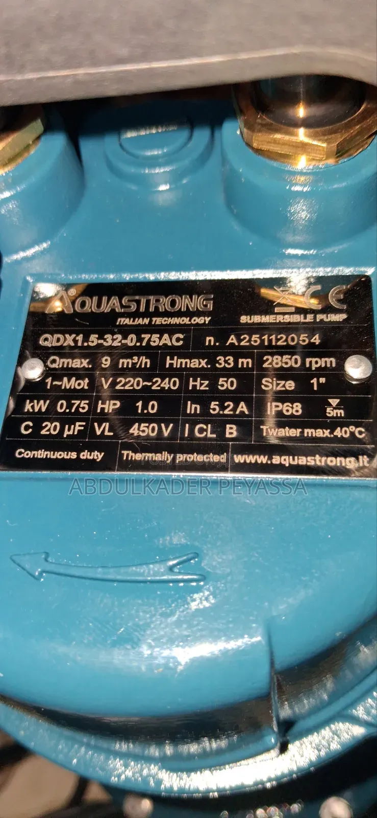 Aquastrong Submersible Water Pump 1hp