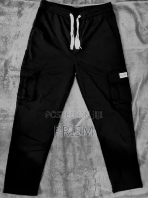Men's Premium Black Cargo Streetwear Pants - Brand New