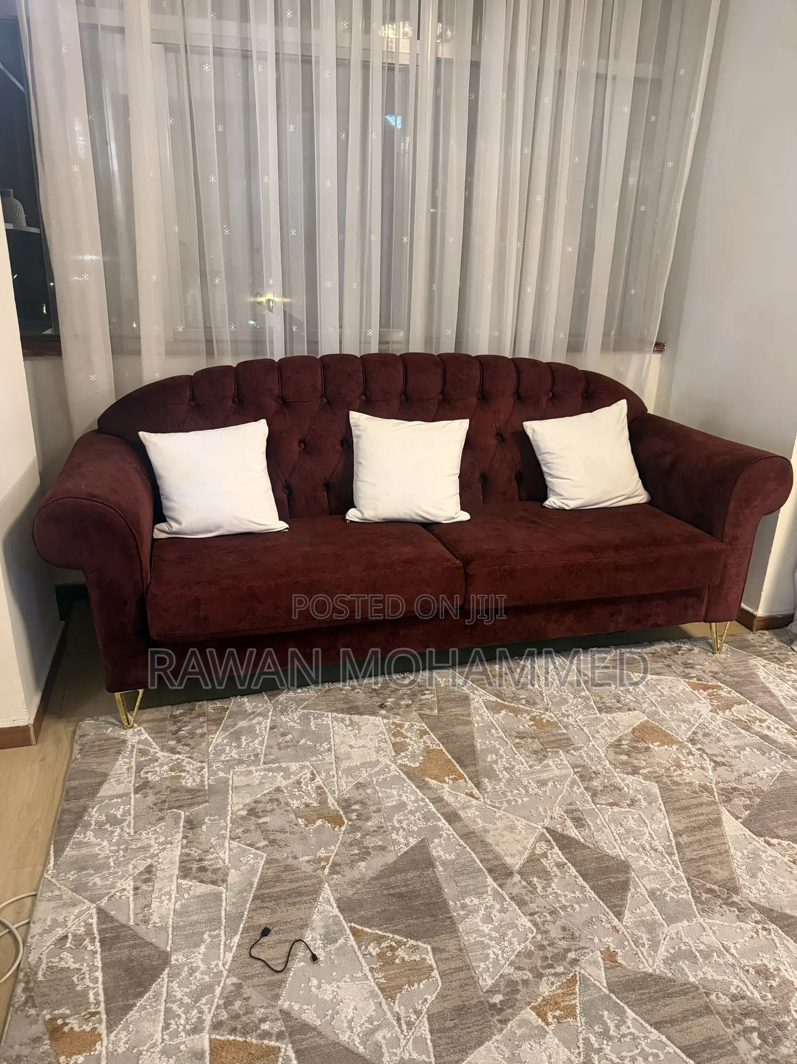 Used Sofa Burgendy Color