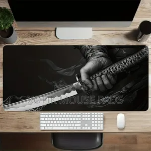 60 X 30 X 0.2cm Monochrome Samurai Sword Themed Mouse Pad - Desk Mat