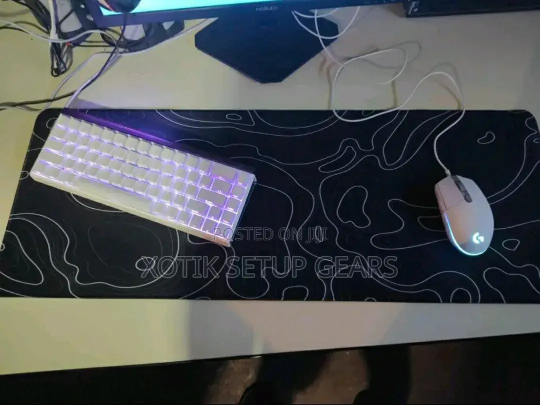 80 X 30 X 0.2cm Black Topographic Themed Mouse Pad - Desk Mat