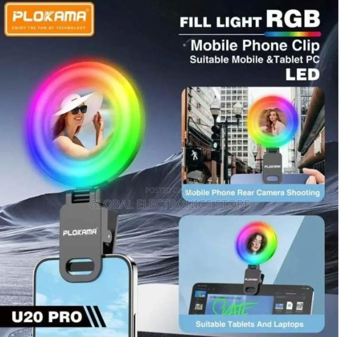 ስልክ ላይ የሚደረግ ከፍተኛ ኃይል ያለው RGB Mini Fill Light
