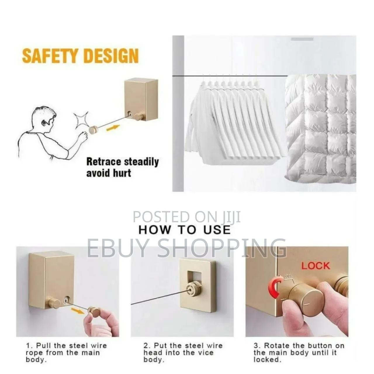 Capacity Retractable Clothesline – Space-Saving Design