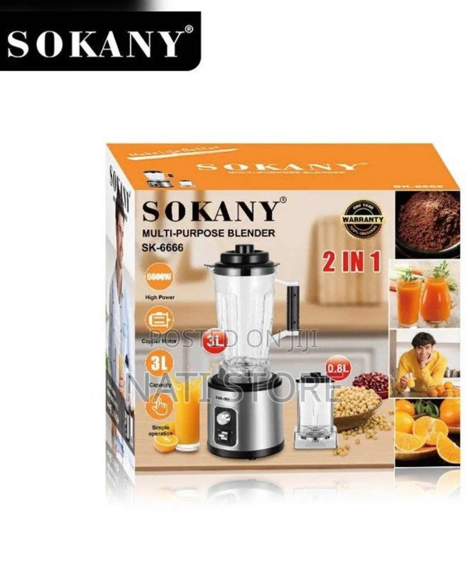 2in1 Sokany Multi-Purpose Blender