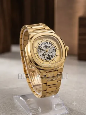 Patek Philippe Watch With a Prominent Skeletonized Dial and Stainless