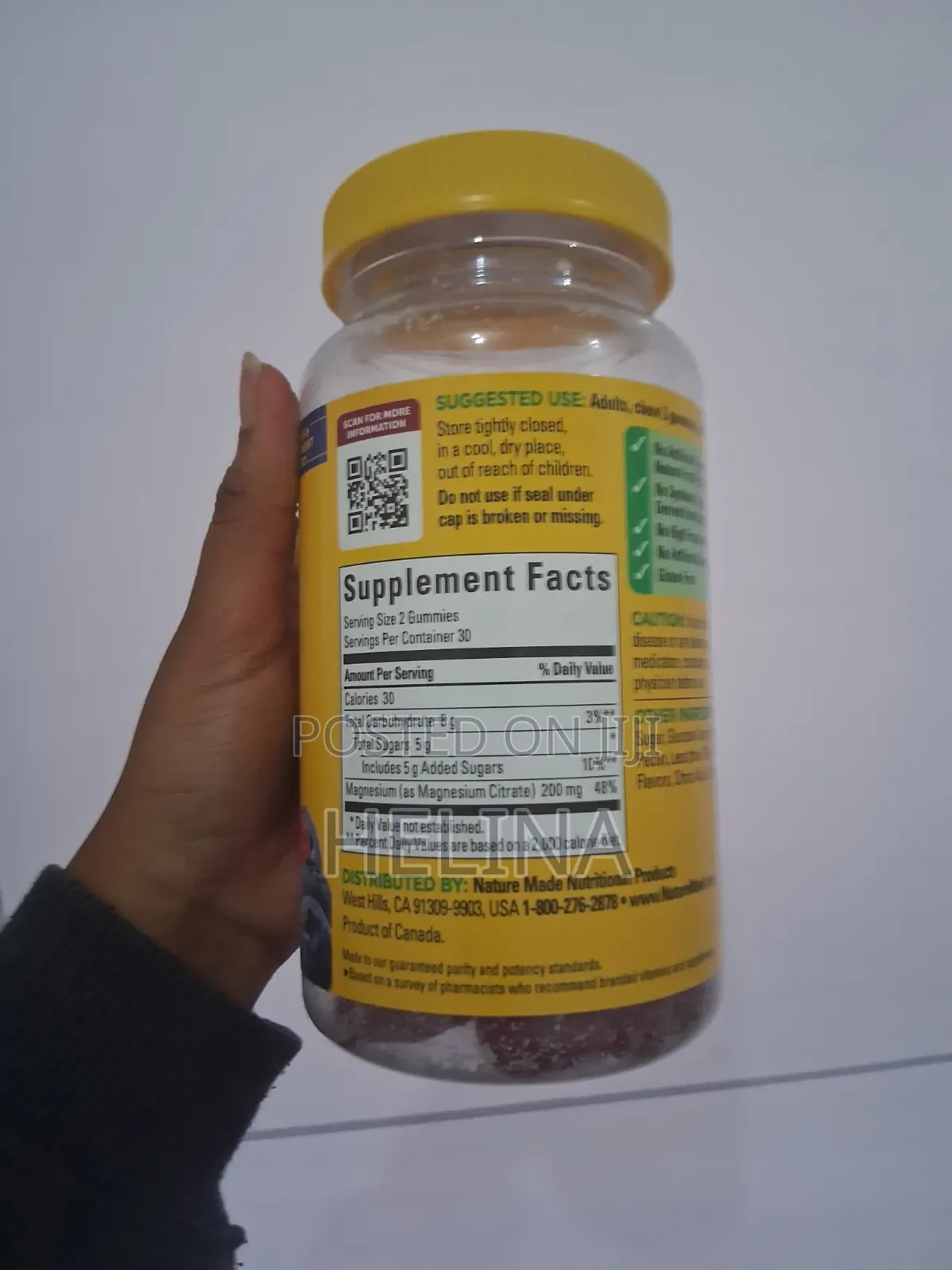 Magnesium Citrate 200mg Per Serving 60 Gummies Original From Usa