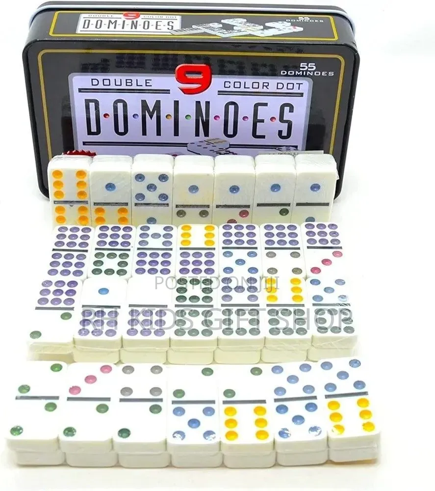 Double Dot Domino 9 Colours (Set 55, Dominoes)